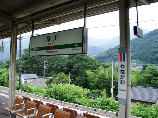 梁川駅駅名標